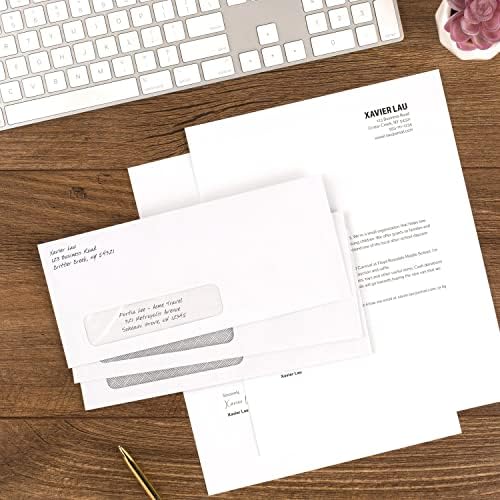 Mead #10 Envelopes, Letter Size, 4-1/8" x 9-1/2", Security Printed Lining for Privacy, Press-It Seal-It Self Adhesive Closure, Left Viewing Window Mailing Envelopes, 500 Count (742022) | (Pack of 5)