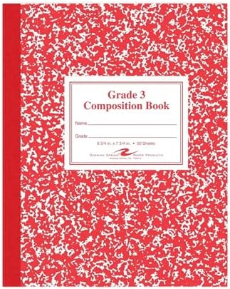Roaring Spring Paper Products Composition Book, Grade 3 Ruled, 50 Sheets, 9-3/4 x 7-3/4 Inches, Red (ROA77922)