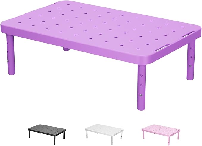 WALI Computer Monitor Stand for Desk, Adjustable Laptop Riser, up to 44 lbs | Desk Monitor Riser Underneath Storage, Fits Notebook, Laptops, Printers, for Home, Office, School(PTT001-V), Violet