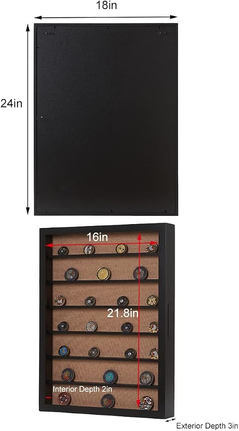 18x24 Shadow Box with Shelves and Hinged Door, Extra Large Shadow Boxes Display Cases with Movable Shelves for Coins Medals Bouquet Figures Miniatures-Black | Wood; 18x24-Inch Display; 6 Removable Shelves; Hinged Door; Wall-Mount or Tabletop; For Coins...