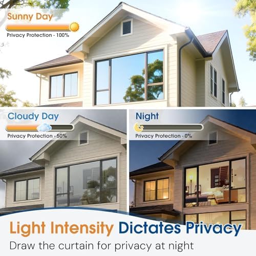 Homein Window Tint for Home with Tools, One Way Window Film, Silver
