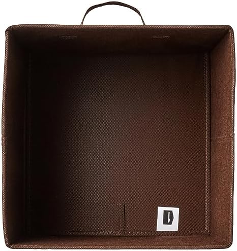 Amazon Basics Collapsible Fabric Storage Bins with Handles, Cube Organizer, Lightweight Fabric, 10.5"x10.5"x11", Brown, 6-Pack
