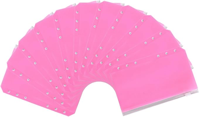 30pcs Pink Binder Pockets 6 Holes Zipper Folders PVC Card Loose Leaf Bags Cash Envelopes for Budgeting Binder