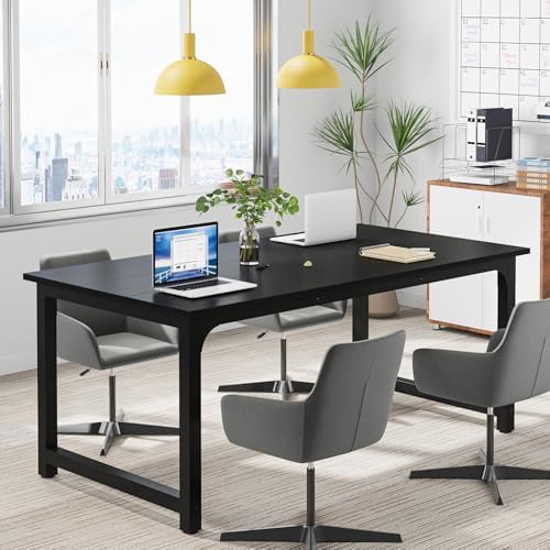 Tribesigns Modern Computer Desk, 63 x 31.5 inch Large Office Desk Computer Table Study Writing Desk Workstation for Home Office, Black