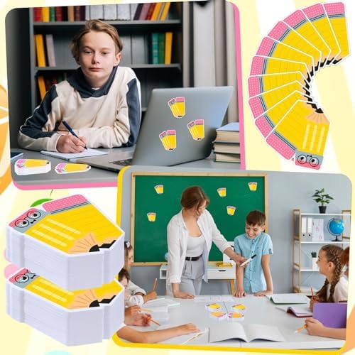 48 Pads 1440 Sheets Teacher Sticky Notes Pencil Note Pads Appreciation Gifts Self Adhesive Memo Pad Cute Gifts