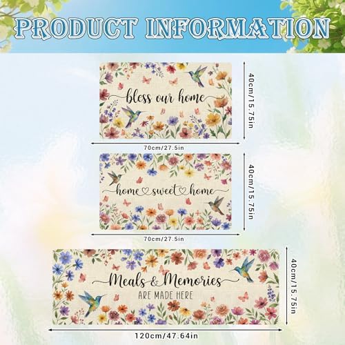Butterfly Floral Kitchen Rugs, Wildflower Kitchen Mats