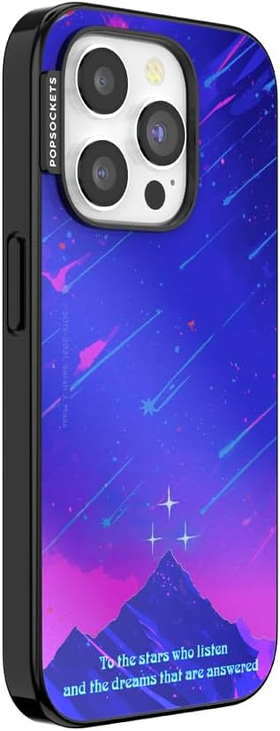 PopSockets iPhone 15 Pro Phone Case with MagSafe, Wireless Charging Compatible, Bookish - Mirror Starfall