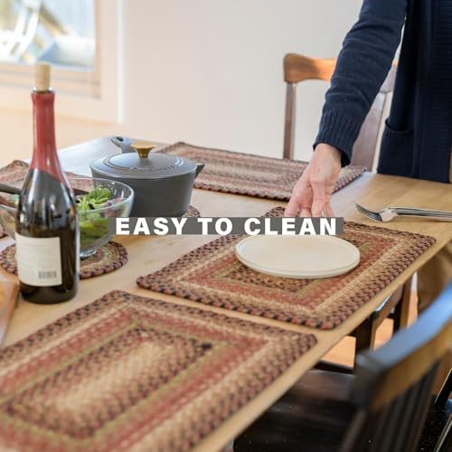 Homespice Gingerbread Jute Braided Table Runner, Oval 8x28 Set of 2
