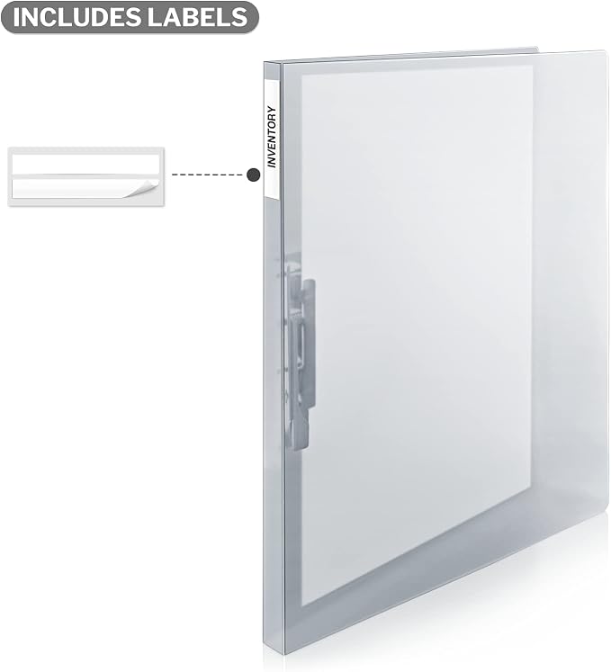 CRANBURY Punchless Clamp Binder, Ringless 8.5x11 Folder, Dusky Gray | Holds 100 Letter-Size Pages, Strong Metal Clip, Transparent Acid-Free Poly, Ideal for Home, Office, School & Filing