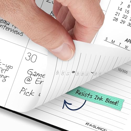AT-A-GLANCE 2027 Appointment Book Planner, Weekly & Monthly, 8.75" x 11", Quarter-Hourly, Move-A-Page, Black (70950E0527)