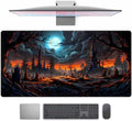 Dark Fantasy Castle Desk Pad Extended Gaming Mouse Pad, XXL Large Computer Laptop Keyboard Wireless Mouse Mat, Office Desk Decor Mousepad Deskmat with Stitched Edges Matt 31.5x15.7 in