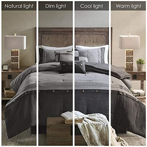 Madison Park Faux Suede King Comforter Set with Bed Skirt, Grey 7pc