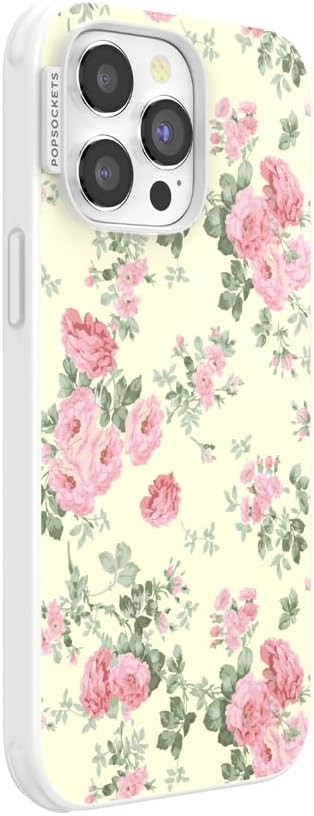 PopSockets iPhone 14 Pro Max Phone Case w/MagSafe- Cottage Tutu | Magnetic, Wireless Charging, Camera & Drop Protection, Yellow, Butter, Flower, Floral