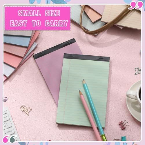 Lincia 12 Pcs 5x8 Colored Legal Pads Lined Note Pads, Sweet Colors