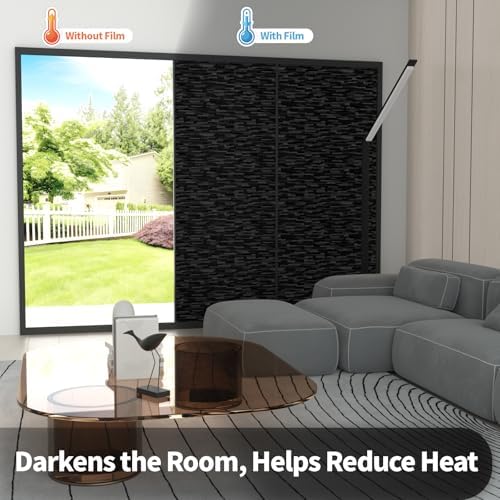 GTJ Blackout Window Privacy Film, Static Cling No Glue, 23.6 x 78.7 in