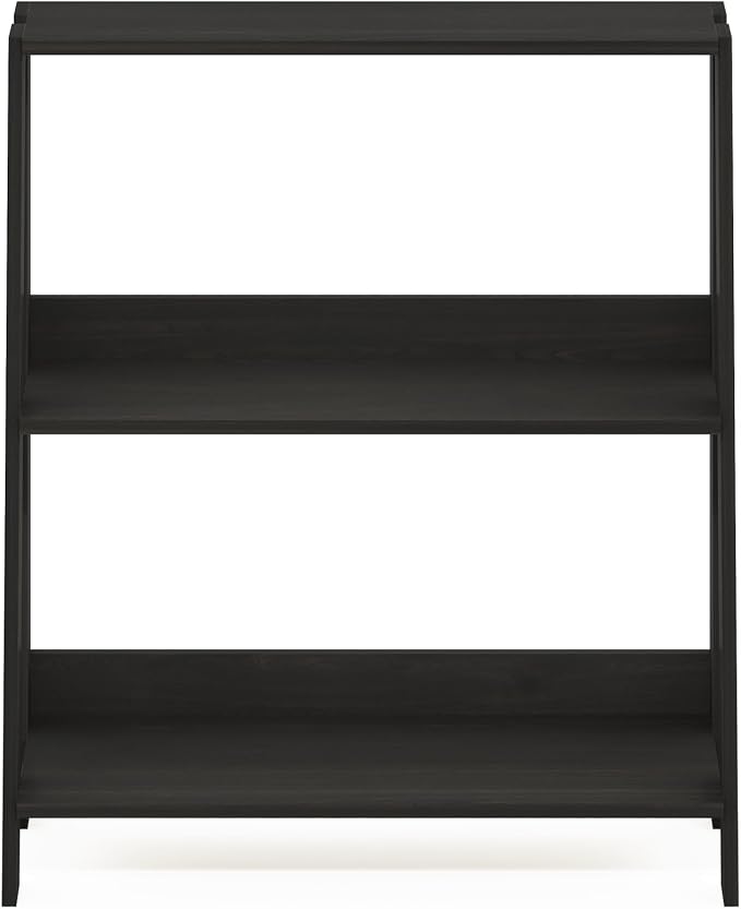 Furinno Ladder 3-Tier Book Shelf, Ladder Shelf, Espresso | 9.3 x 23.6 x 27, Open Design Bookshelf, Display Storage Bookcase, Living Room, Home Office
