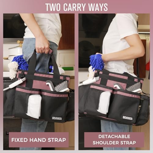 SCAVATA Compact Wearable Cleaning Caddy with Handle & Shoulder Straps