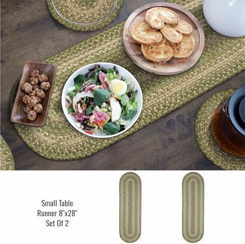 Homespice Grassland Jute Braided Table Runner, Oval 8x28 Set of 2