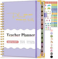 Teacher Planner 2026-2027, July 2026 - June 2027, Academic Weekly & Monthly Calendar Planner with Tabs, 8.5" x 11" A4 Teacher Lesson Plan Book with 7 Periods, Daily Agenda School Organizer for Teacher Student Homeschool Purple