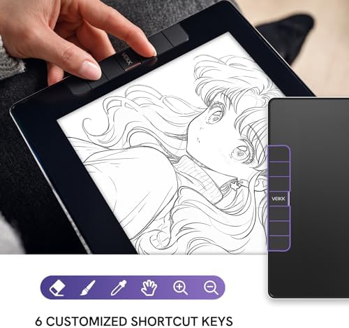 VEIKK VK1200 V3 Drawing Tablet with Screen, 11.6 Inch Full-Laminated Graphics Monitor, Upgraded to 16384 Levels Pressure Sensitivity, Tilt Function, with Stand, 2 Pens & Glove