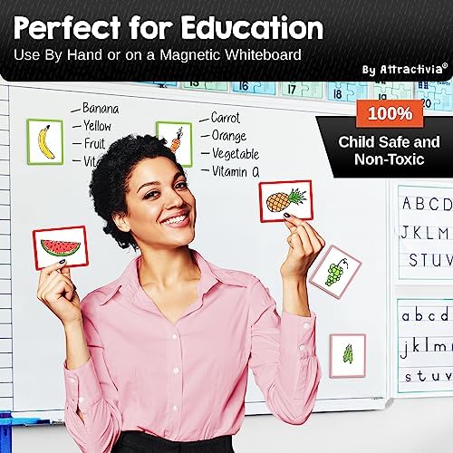 Attractivia Dry Erase Magnetic Labels 3.7 x 2.8 in, Color Borders, Medium Dry Erase Magnets, 20-Pack, White Erasable Write-On All-Purpose Labels, for Office, Education, Home, Whiteboard