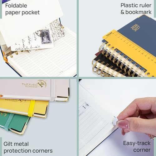 POPRUN Pocket Calendar 2026-2027,6.5" x 3.5" Pocket Planner