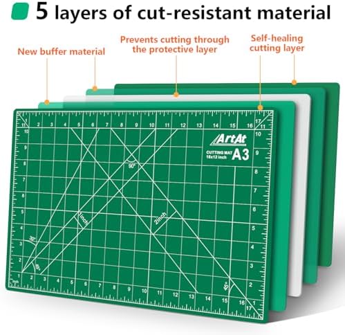 ArtAt A3 Self Healing Cutting Mat 12''x18'' 5 pack