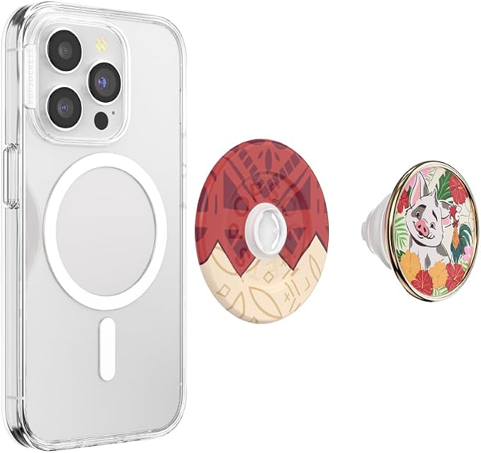 PopSockets Phone Grip for MagSafe, Magnetic Holder- Pua's Paradise | Removable, For Kindle / Android / iPhone, With Magnet, Disney, Mickey Mouse, Minnie, Enamel, Designs