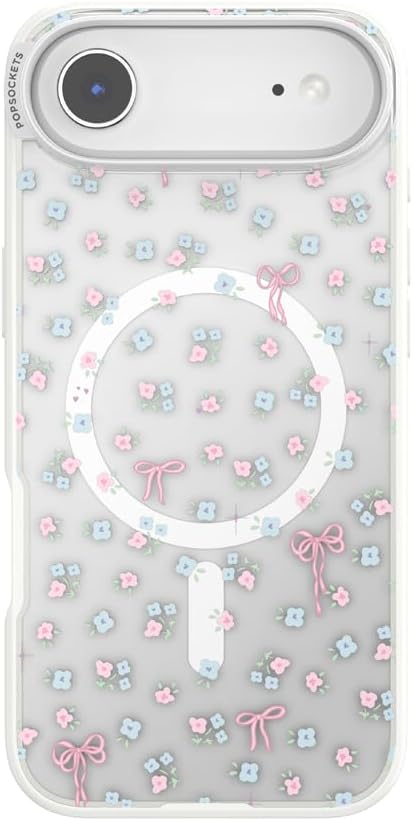 PopSockets iPhone 17 Air Phone Case with MagSafe, Wireless Charging Compatible, Bow - Bows & Blooms