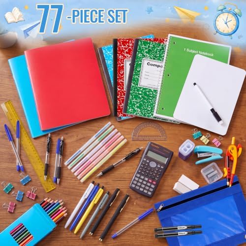 Watersay 77 Pcs Stationery Supplies Kit for Senior College