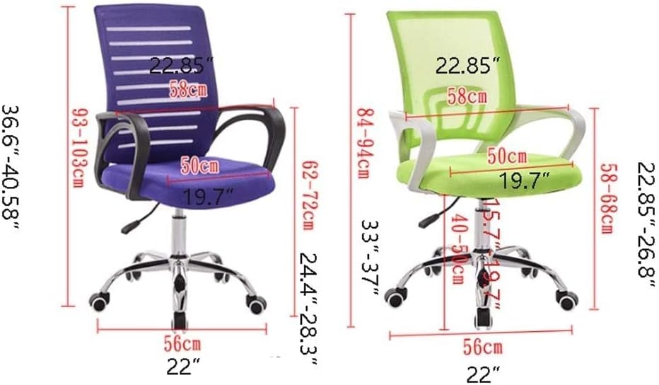 Office Chair Home Office Chair Student Backrest Swivel Chair Breathable and Comfortable Wide Load-Bearing 300kg Desk Chair (Colour: Black A) (Colour: Green B) (Black a)