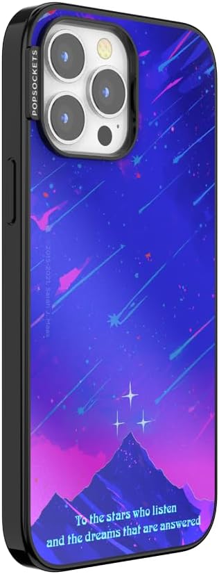 PopSockets iPhone 13 Pro Max Phone Case with MagSafe, Wireless Charging Compatible, Bookish - Mirror Starfall