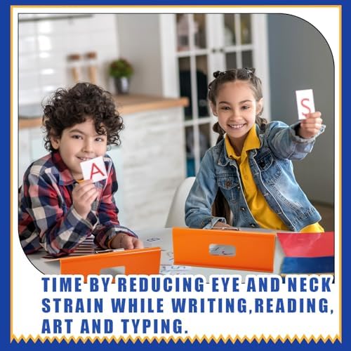 Pasimy 2 Pcs Slant Board Writing 13 x 13 Inch Heavy Duty Slanted Clipboard Sloped Acrylic Large Writing Board to Improve Handwriting Posture Reading Grasp for Back to School Office Supplies(Orange)