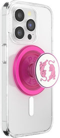 PopSockets Phone Grip for MagSafe, Magnetic Holder- Le Tigre Boca | Removable, For Kindle / Android / iPhone, With Magnet, Hot Pink, Enamel, Designs