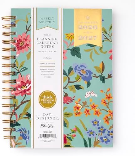 Blue Sky 2026-2027 Weekly & Monthly Academic Planner, 5.9"x8.6" Floral Mint