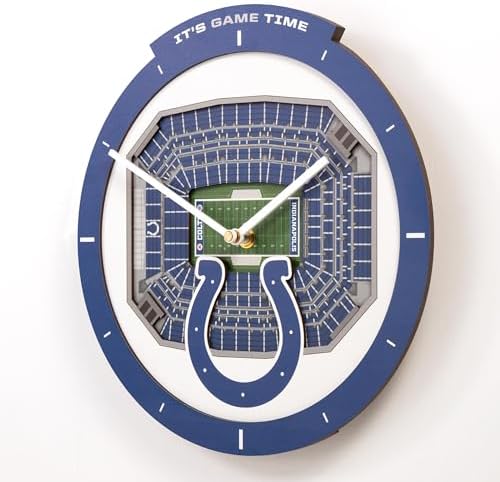 YouTheFan NFL Indianapolis Colts StadiumView 3D Wall Clock