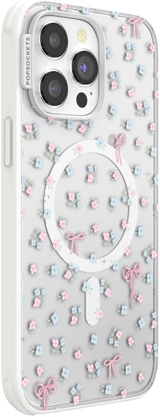 PopSockets iPhone 14 Pro Max Phone Case with MagSafe, Wireless Charging Compatible, Bow - Bows & Blooms