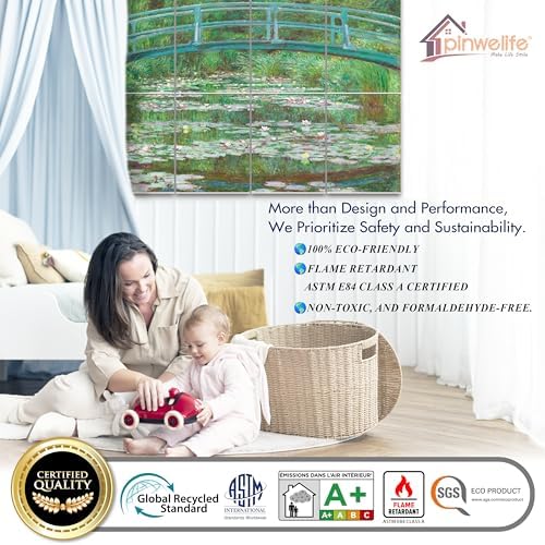 PINWELIFE® Masterpiece Acoustic Art Panels, 8-Pack 12"×16" Sound Absorbing Panels, Decorative Acoustic Wall Art, Noise and Echo Cancelling for Home Studio/Office, Nano Tape Included