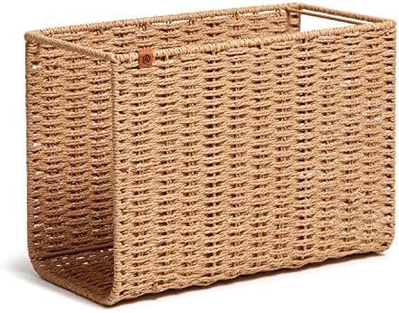 U Brands Woven Hanging File Basket, 1 Count, Desk Organizer, Natural Color