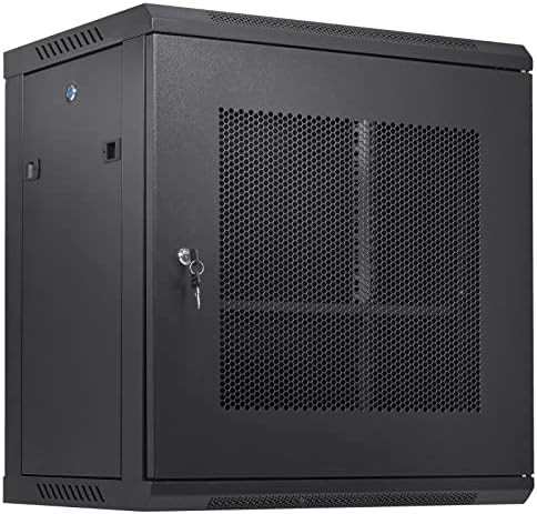 VEVOR 12U Wall Mount Network Server Cabinet, 14.8'' Deep, Server Rack Cabinet Enclosure, 200 lbs Max. Ground-Mounted Load Capacity, with Locking Door Side Panels, for IT Equipment, A/V Devices | for IT Equipment A/V Devices, 200 lbs Max. Ground-Mounted...