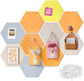 Hexagon Felt Corkboard for Office Frameless Self Adhesive, 10 Pack