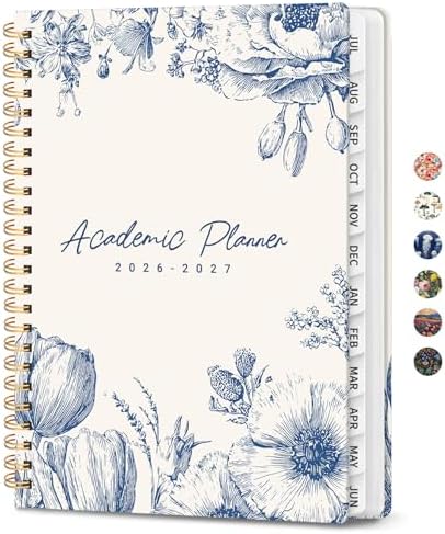 Large Planner 2026-2027, A4 (8.5" x 11") Hardcover Weekly & Monthly Planner July 2026 - June 2027 with Monthly Tabs, Academic Planner for School, Work and Office, Blue Elegance