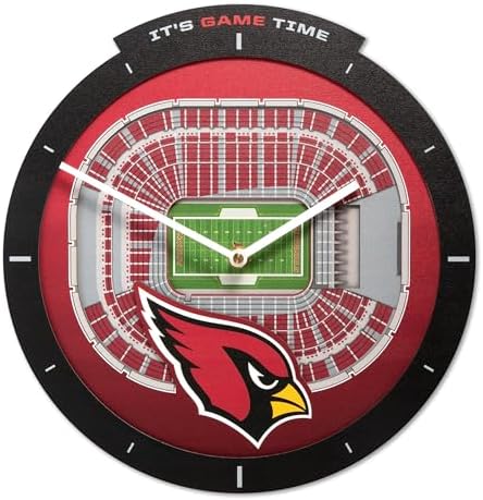 YouTheFan NFL Arizona Cardinals StadiumView 3D Wall Clock