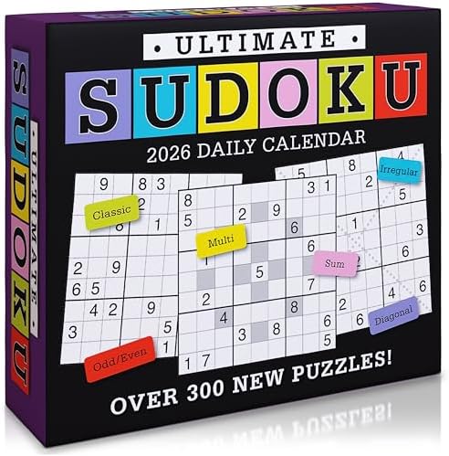 Ultimate Sudoku 2026 Daily Desk Calendar: Boxed Page-a-Day Puzzle Calendar with Day-to-Day Classic, Irregular, Multi, Odd/Even, Diagonal & Sum Variants