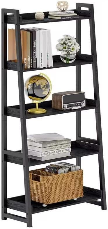 IRONCK Ladder Shelf 5-Tier 74.8in Tall, Industrial Bookcase and Bookshelf