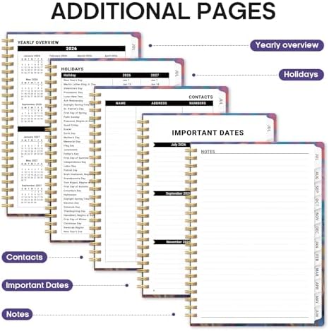 Planner 2026-2027, Monthly & Weekly Jul 2026-Jun 2027 Calendar Planner