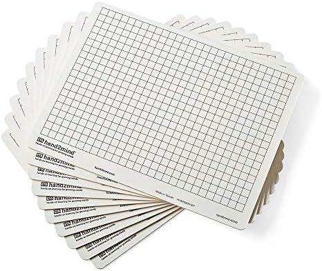 hand2mind Double-Sided Centimeter Grid White Boards for Students, Grid Board for Graphing, Dry Erase Boards, Portable Whiteboard, School Supplies, Classroom Supplies (Pack of 10)