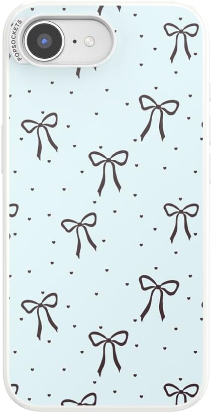 PopSockets iPhone 16/17E Phone Case with MagSafe- Tiny Bows | Magnetic, Wireless Charging, Camera & Drop Protection, Bow, Phone, Women