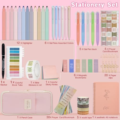 HRFGWDD 96-Piece Bible Study Supplies, Bible Journaling Kit for Women