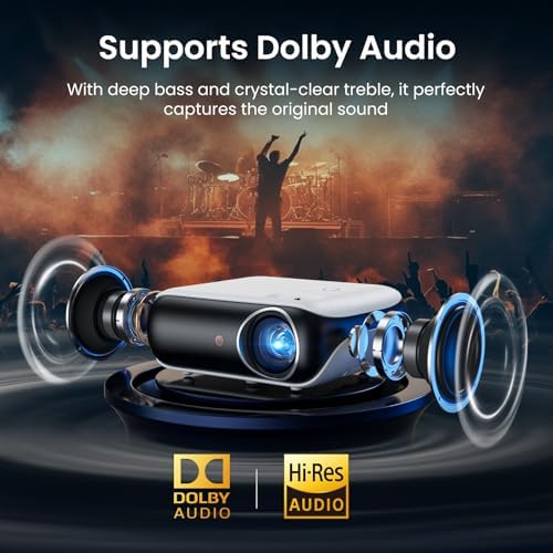 Official Licensed Google TV - HAPPRUN 4K Supported Outdoor Smart Projector